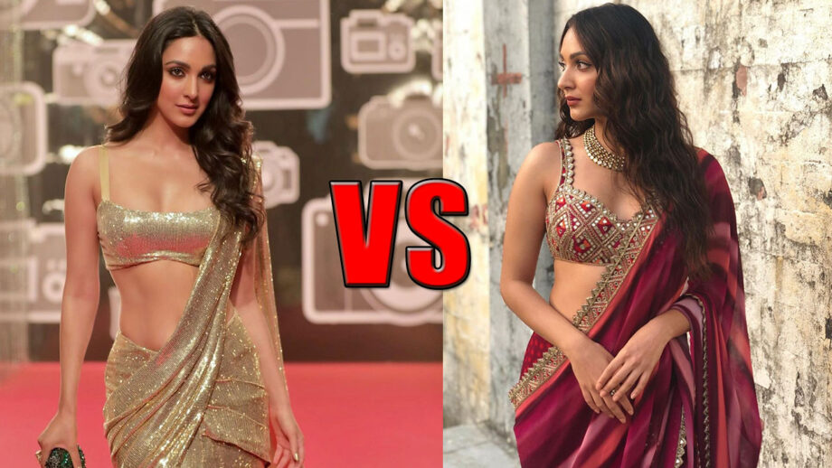 Kiara Advani In Red Glitter Saree Or Gold Glitter Saree: Which Is Her Sexiest Look?