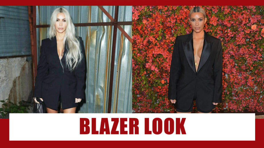 Leerling uit Prehistorisch Kim Kardashian Only Blazer Nothing Else Look Was Too Hot To Handle: See Pic  | IWMBuzz