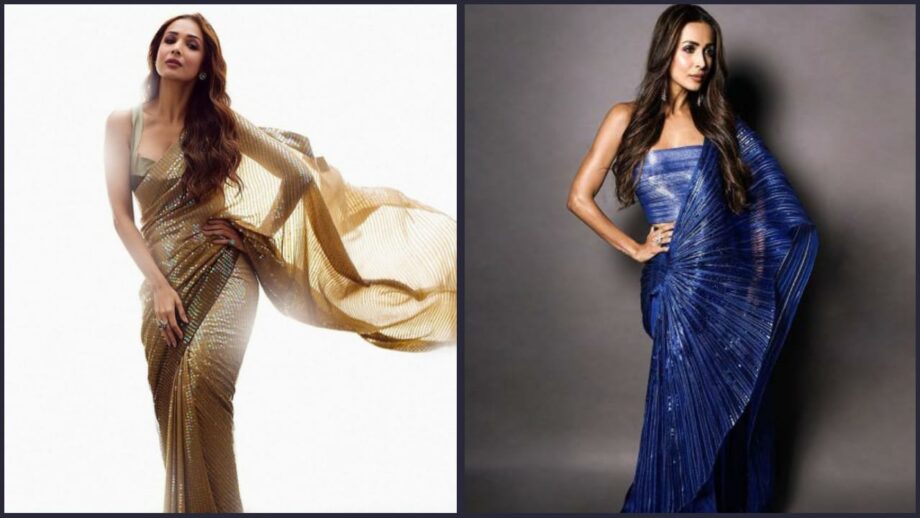 Malaika Arora In Golden Or Blue: Which Sequin Saree Did The Diva Drape The Best?