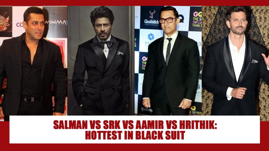 Salman Khan, Shah Rukh Khan, Aamir Khan, Hrithik Roshan: Who looks most fashionable in a black suit?
