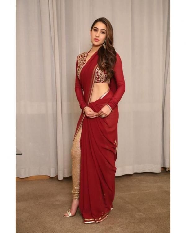 Shilpa Shetty, Taapsee Pannu To Sara Ali Khan: 6 Times Actresses Showed Us How To Style Pants With Sarees 1