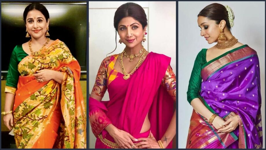 Shraddha Kapoor, Vidya Balan, and Shilpa Shetty: Stars Who Rocked Paithani Saree Look