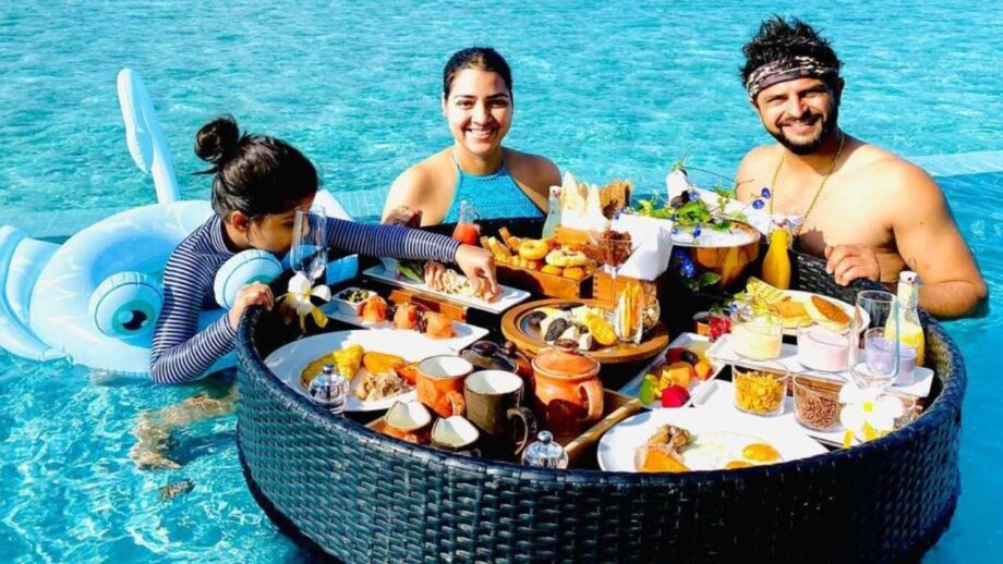 Suresh Raina And Wife Priyanka Raina Go Parasailing As They Enjoy In Maldives