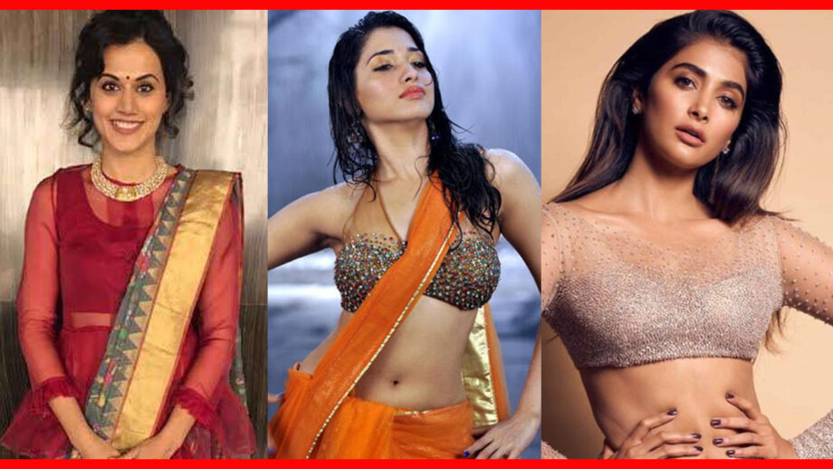 Taapsee Pannu, Tamannaah Bhatia Or Pooja Hegde: Who Has The Sexiest Look In Sheer Blouse? 3