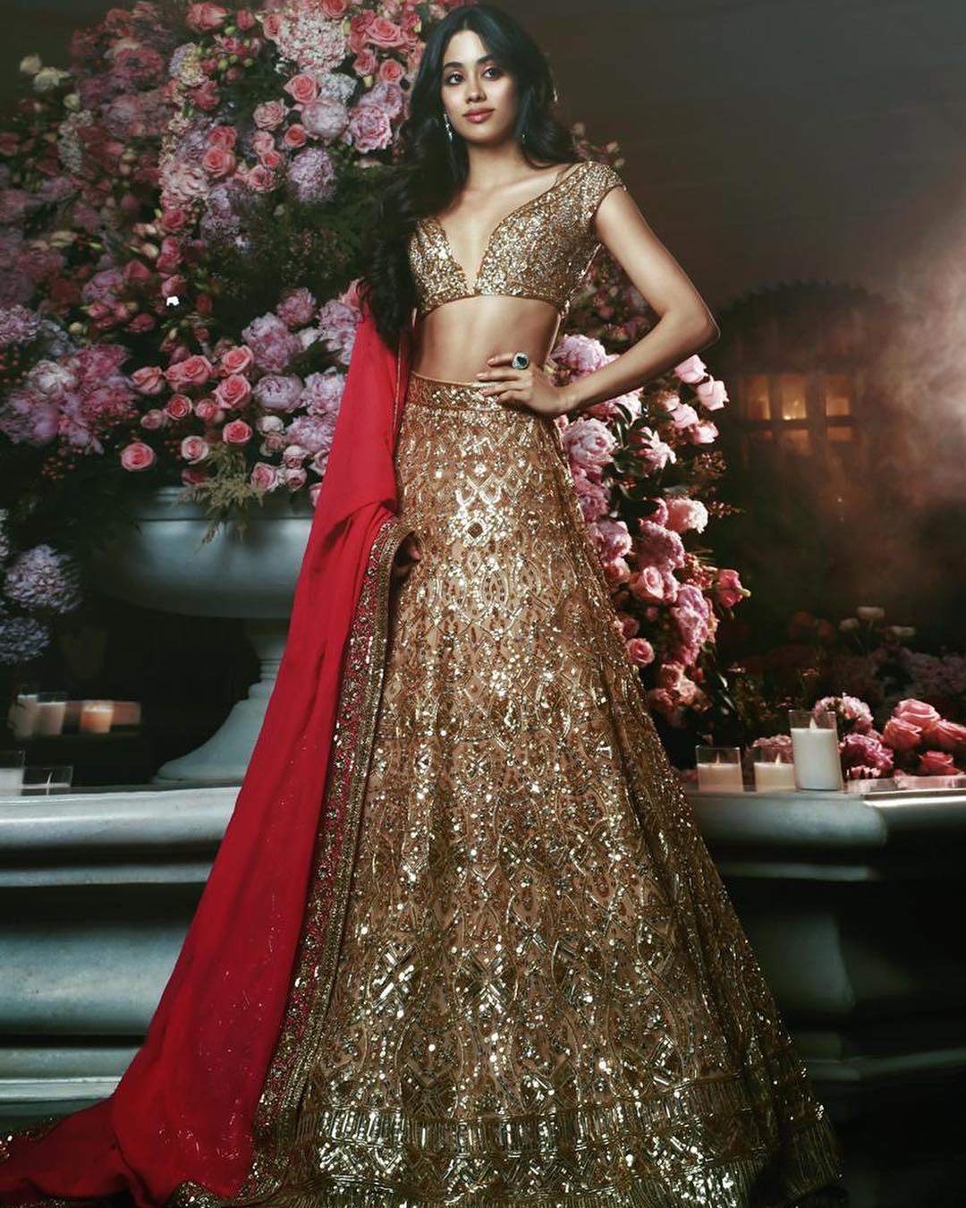 The Hot Janhvi Kapoor In Gold Glittery Lehenga Or Simple Blue Lehenga: In Which Attire Janhvi Had The Hottest Looks? 1