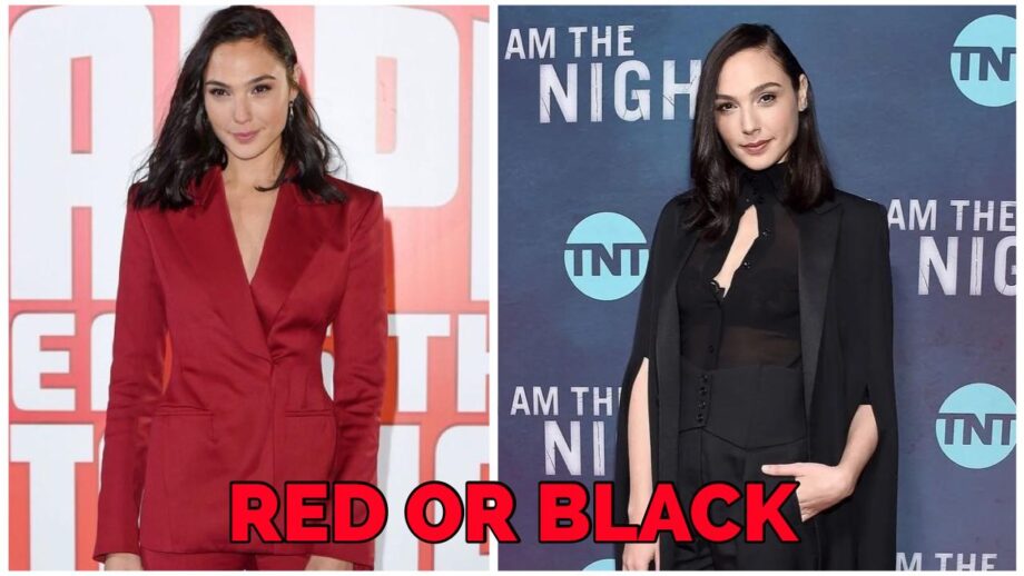 Wonder Woman Gal Gadot In Red Or Black: Which Pantsuit Outfit Did The Diva Look Hot In?