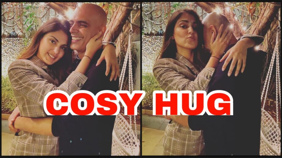 Cosy hug: Rhea Chakraborty snapped with Rajiv Lakshman, Rajiv calls her 'my girl'