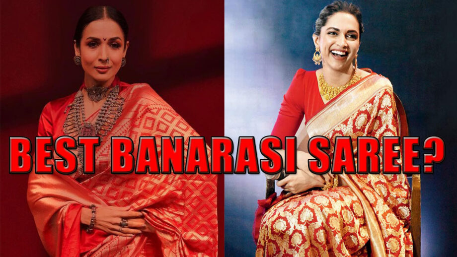 Deepika Padukone Or Malaika Arora: Who Wore The Red & Gold Banarasi Saree Better?