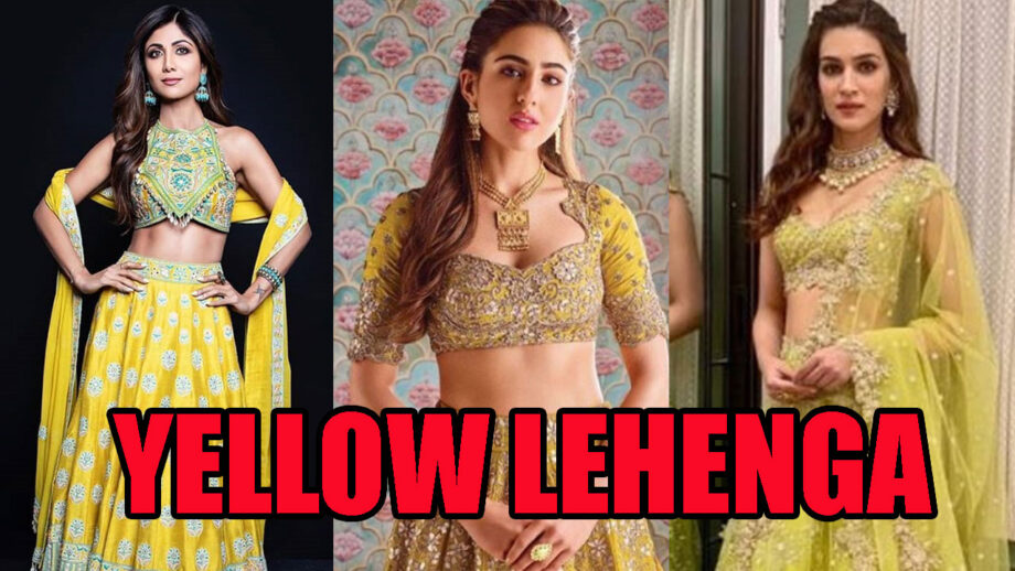 Shilpa Shetty, Sara Ali Khan, Kriti Sanon: Sexiest Looks In Yellow Lehenga 4