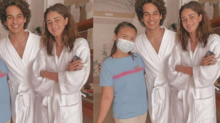 Spa Time: Unseen romantic photo of Ishaan Khatter and Ananya Panday in shower gown from Maldives goes viral