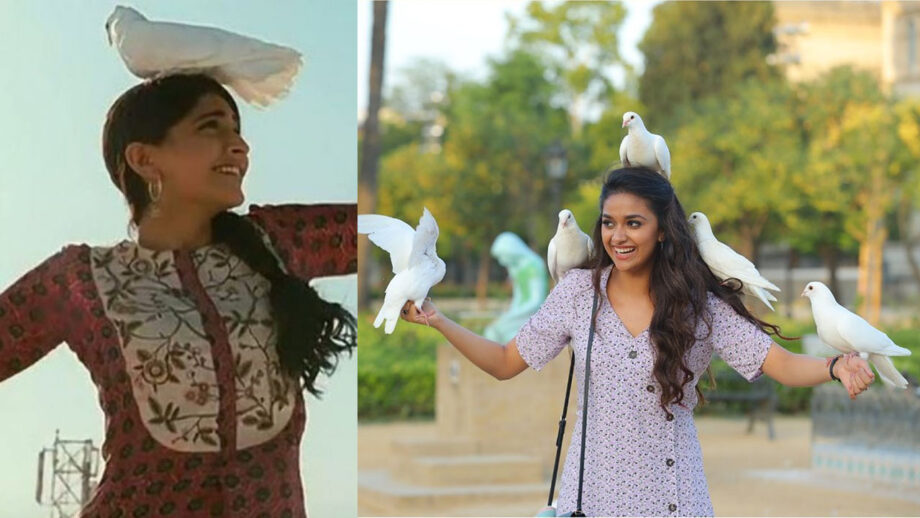 Spain Diaries: Keerthy Suresh does a 'Masakkali' like Sonam Kapoor with pigeons, fans can't stop crushing