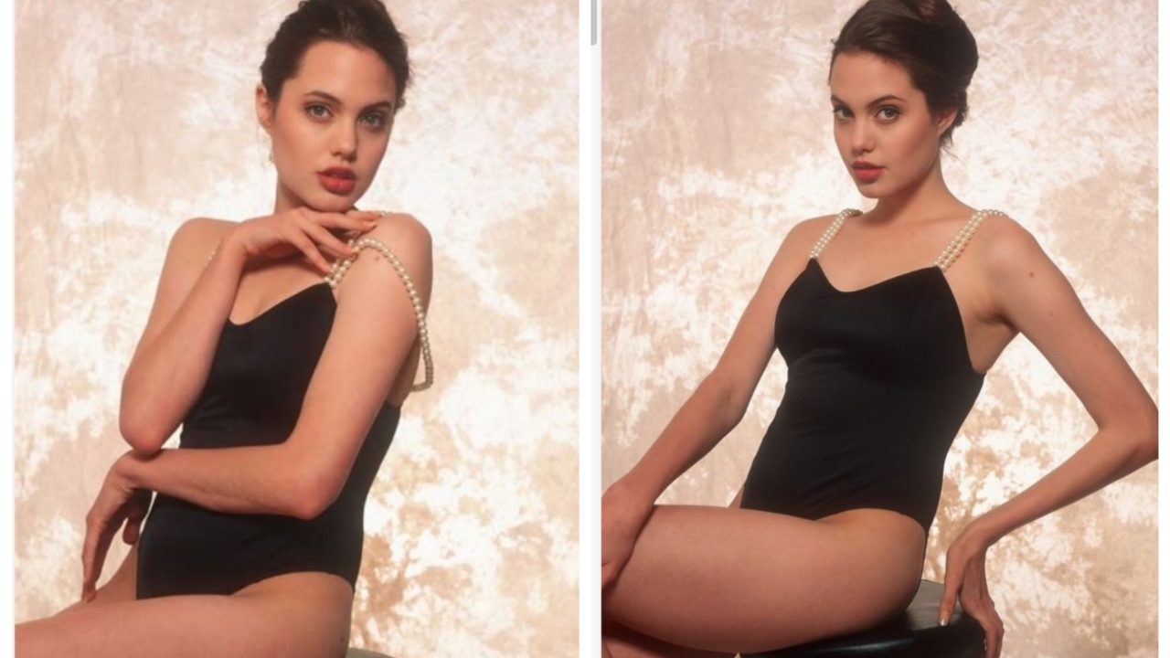 Angelina Jolie poses for a throwback portrait pic in a bikini, sets interne...