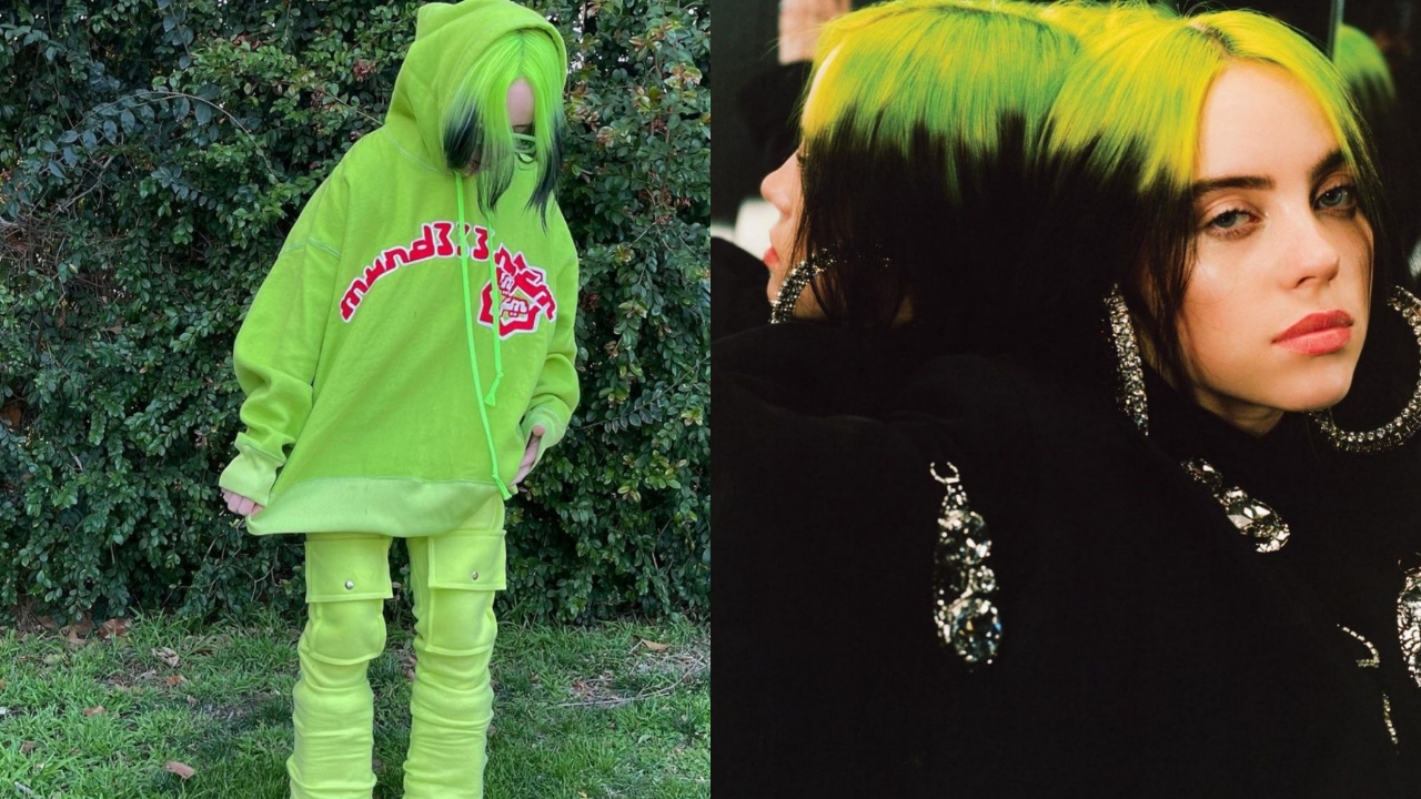 Billie Eilish Goes All Neon As She Matches Her Hoodie To Toe With Her Hair  Colour | IWMBuzz