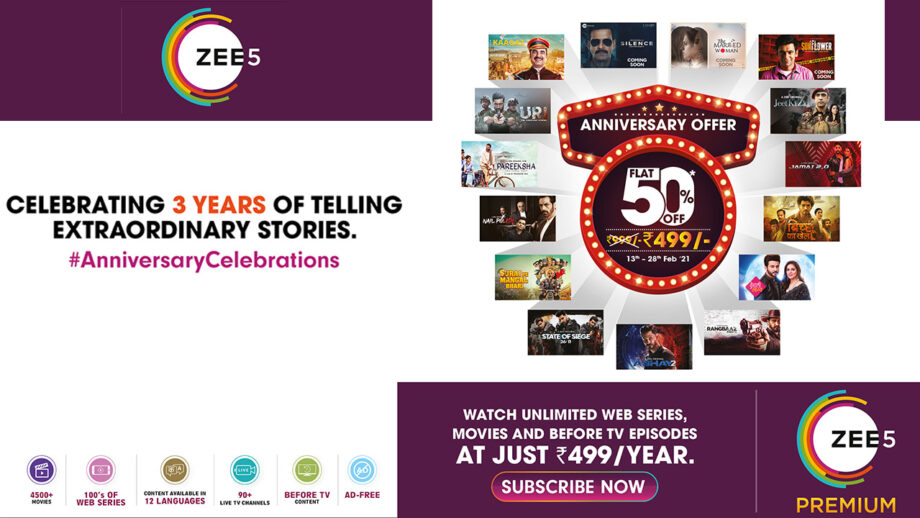 Congratulations: Homegrown OTT ZEE5 celebrates 3rd anniversary,  promises to unify millions with riveting content