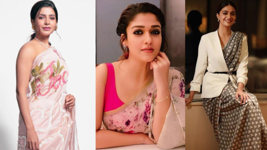 Keerthy Suresh Vs Nayanthara Vs Samantha Akkineni: Which South actress looks most gorgeous in embellished fabric printed designer saree? 321484