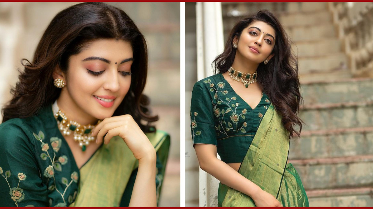 Dark green and bottle green colour Saree with contrast blouse designs  ideas.... - YouTube