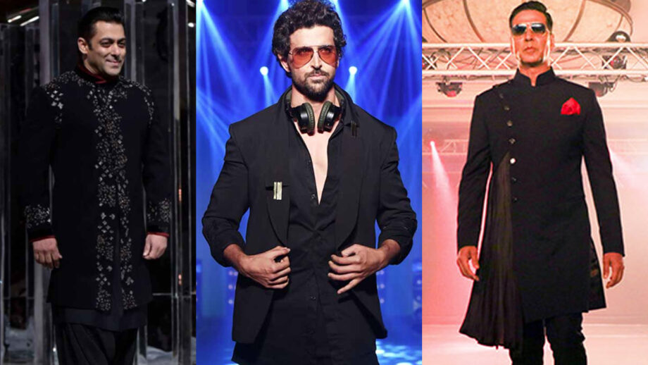 Salman Khan, Hrithik Roshan & Akshay Kumar's attractive ramp walk photos in designer outfits 793258