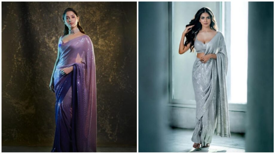 Tamannaah Bhatia In Purple Sequin Vs Malavika Mohanan In Silver Sequin: Which Chic Saree Look Would You Go For? 352756