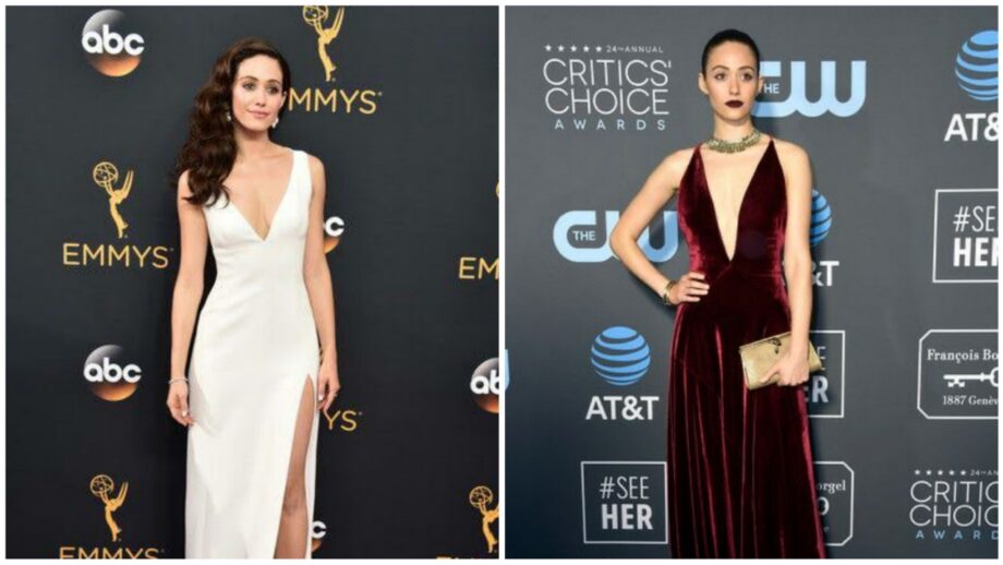 Times When Emmy Rossum Super Gorgeously Carried The Plunging Dresses 373607