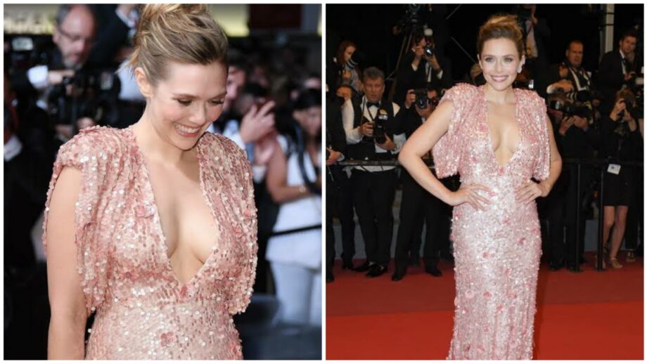 The time when Elizabeth Olsen Sparkled In Blush Pink Outfit At Cannes 2017 381760