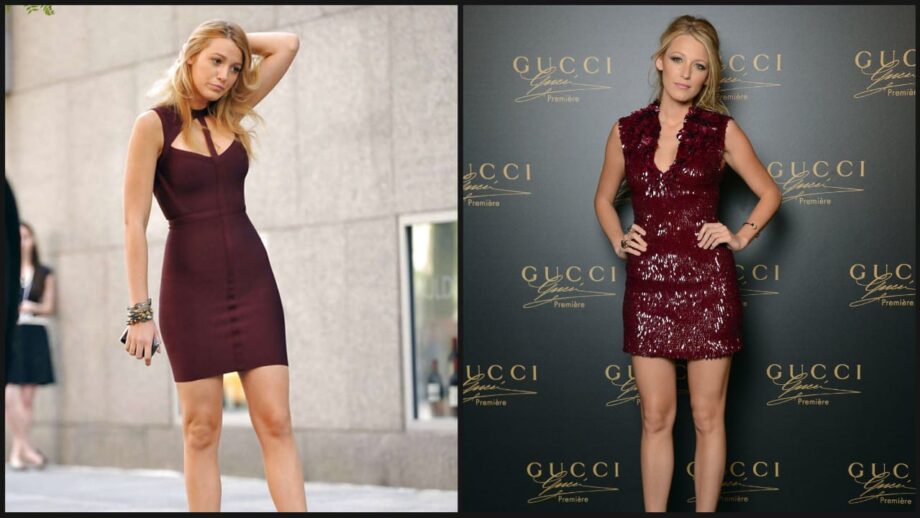 Image of Blake Lively (wearing a Herve Leger dress and Manolo Blahnik