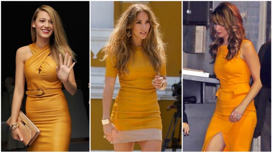 Blake Lively Vs Jenifer Lawrence Vs Jennifer Lopez: Who Looked Adorable In Mustard Yellow Leather Outfit? 366194