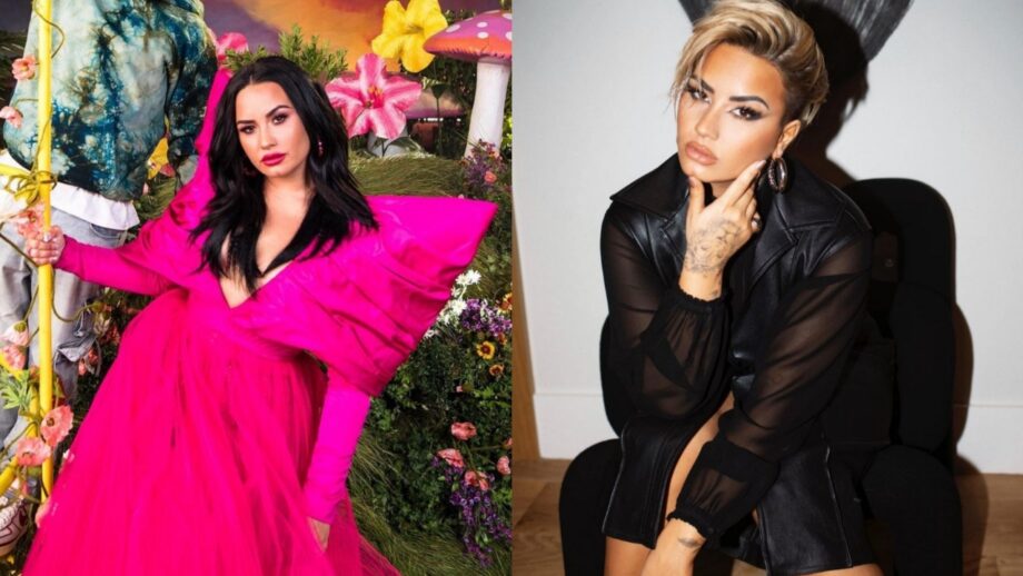 Demi Lovato In Sequin Vs In Satin? Which Is Your Favourite Look? 381693