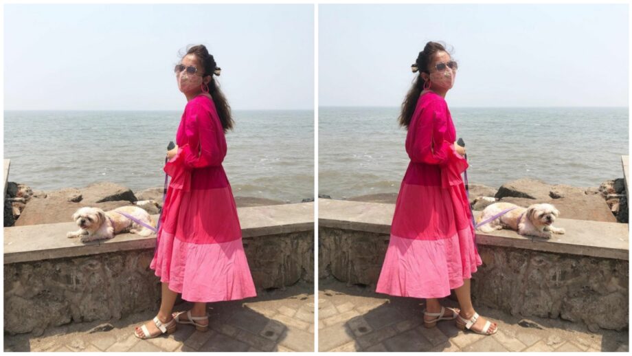 Devoleena Bhattacharjee looks pretty in shades of pink in one dress