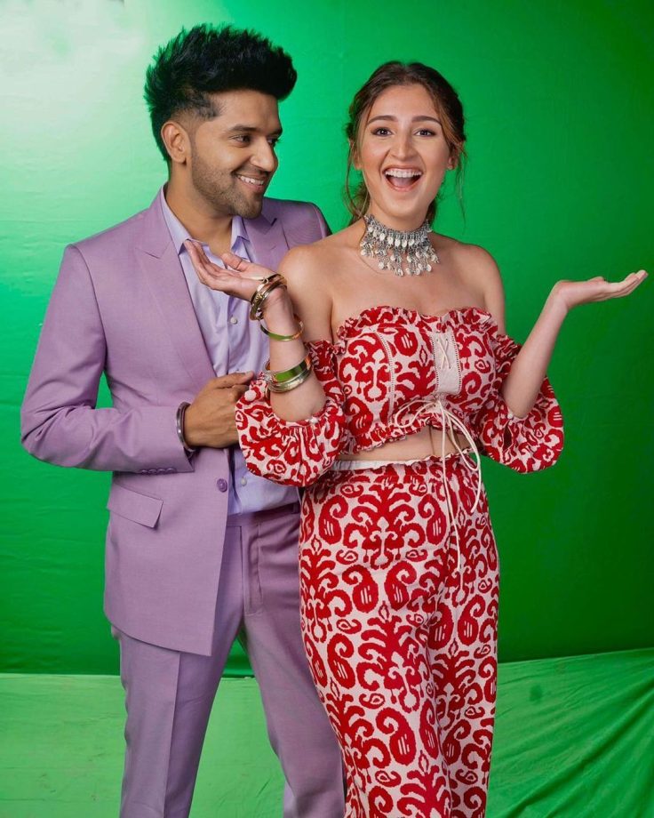 Dhvani Bhanushali In Red Co-Ord Set With Guru Randhawa In Lavender Suit: Both Look Classy And Stylish 821683