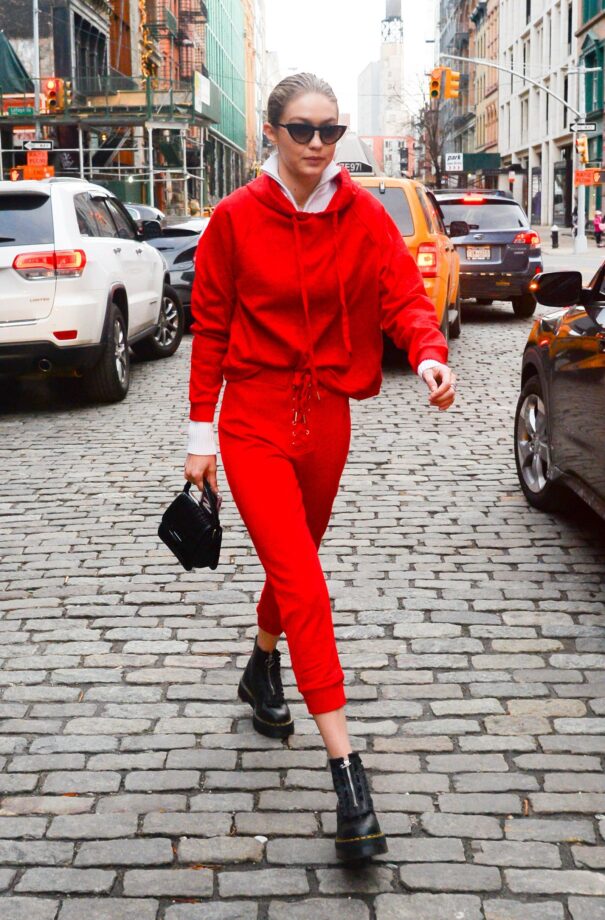 Gigi Hadid In Bright Red Vs Bright Yellow: Which Monochrome Look Is Fabulous? - 0