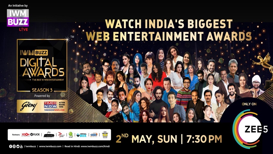 IWMBuzz Digital Awards Season 3, India’s Biggest Web Entertainment Awards, To Stream On ZEE5 On May 2