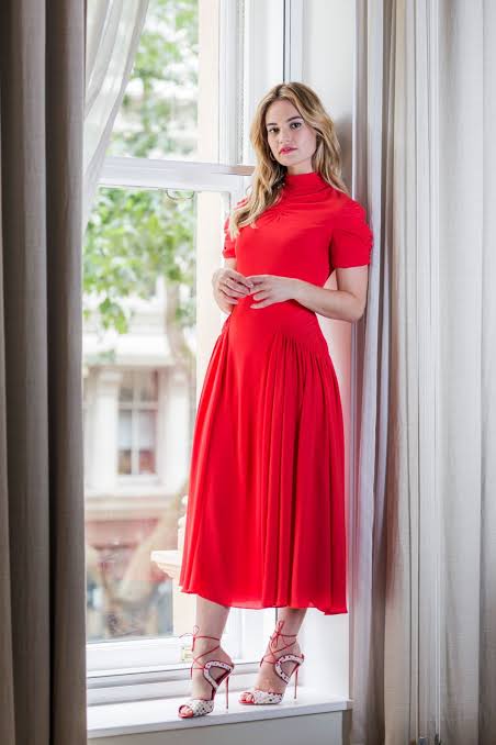 Lily James Looks Ravishing In Her Red Outfits - 3