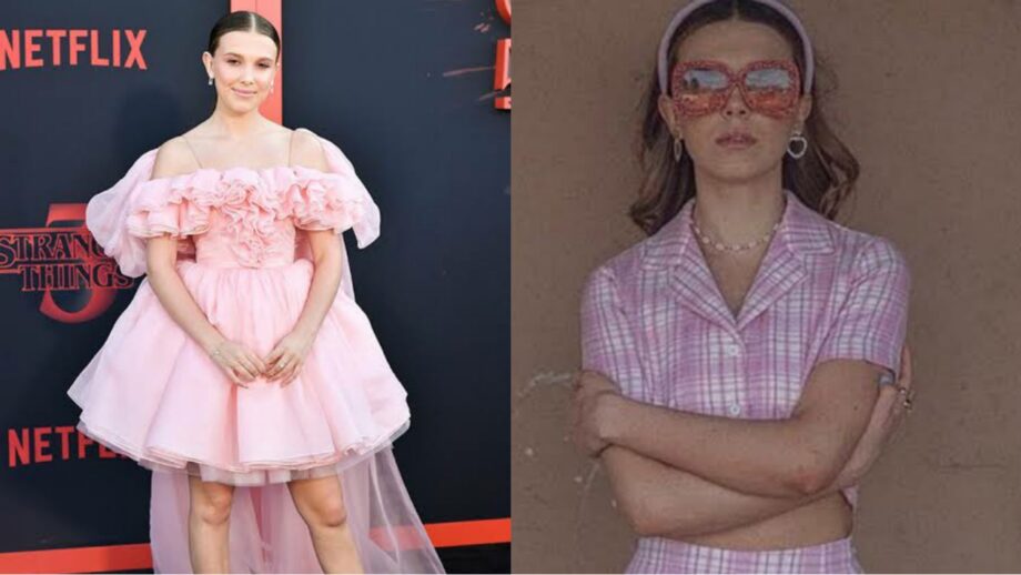 Lexica - Millie bobby brown aged 25 at an awards show in a pink