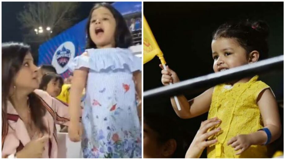 Pretty Cute Looks Of Ziva Cheering For Dad, MS Dhoni 379911