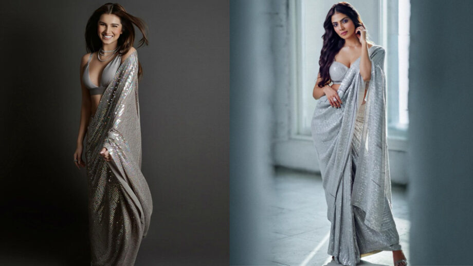 [Hottest Blouse Designs] Tara Sutaria Vs Malavika Mohanan: Which diva aces the 'silver embellished' embroidery saree look the best? Vote now 390210