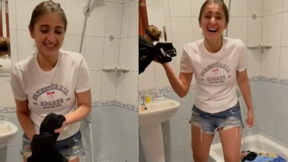 Lockdown Ka Natija: Dhvani Bhanushali spotted cleaning her clothes in her bathroom, video goes viral 383772