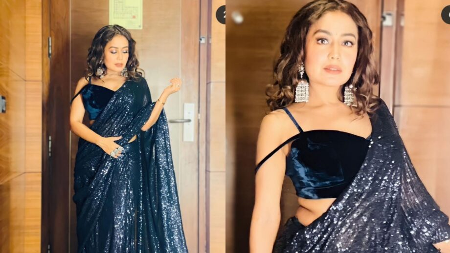 Neha Kakkar's Sparkling Looks In Sequin Saree Crashed Social Media, Pictures Here 386075