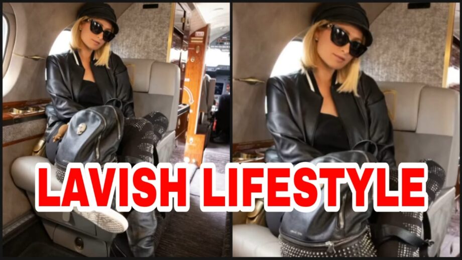 Paris Hilton shares her lavish lifestyle moment, looks drop-dead gorgeous in black leather outfit inside her private aircraft 399990