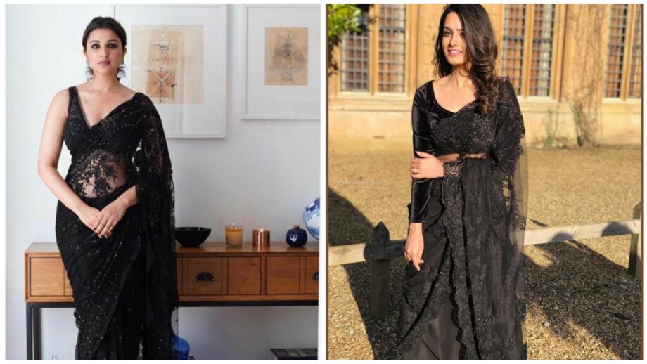Who did you prefer in the black lace saree? Was it Anita Hassanandani or  Parineeti Chopra? | IWMBuzz