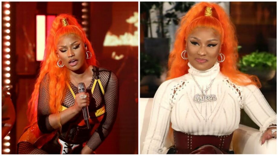 Someone Stop Nicki Minaj: Her Hot Instagram Post In Revealing Dress And Orange  Hair Is Setting Fire On The Carpet | IWMBuzz