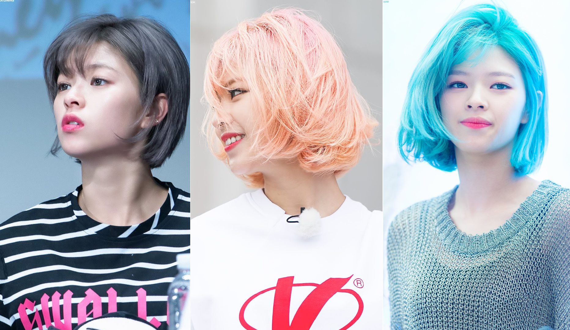 Twice’s Jeongyeon and her varied hair color fashion. 