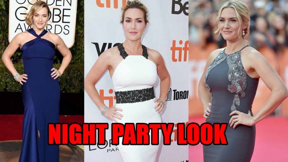 Kate Winslet Long Gowns With Halter Neck Is A Calling For Night Party 408884