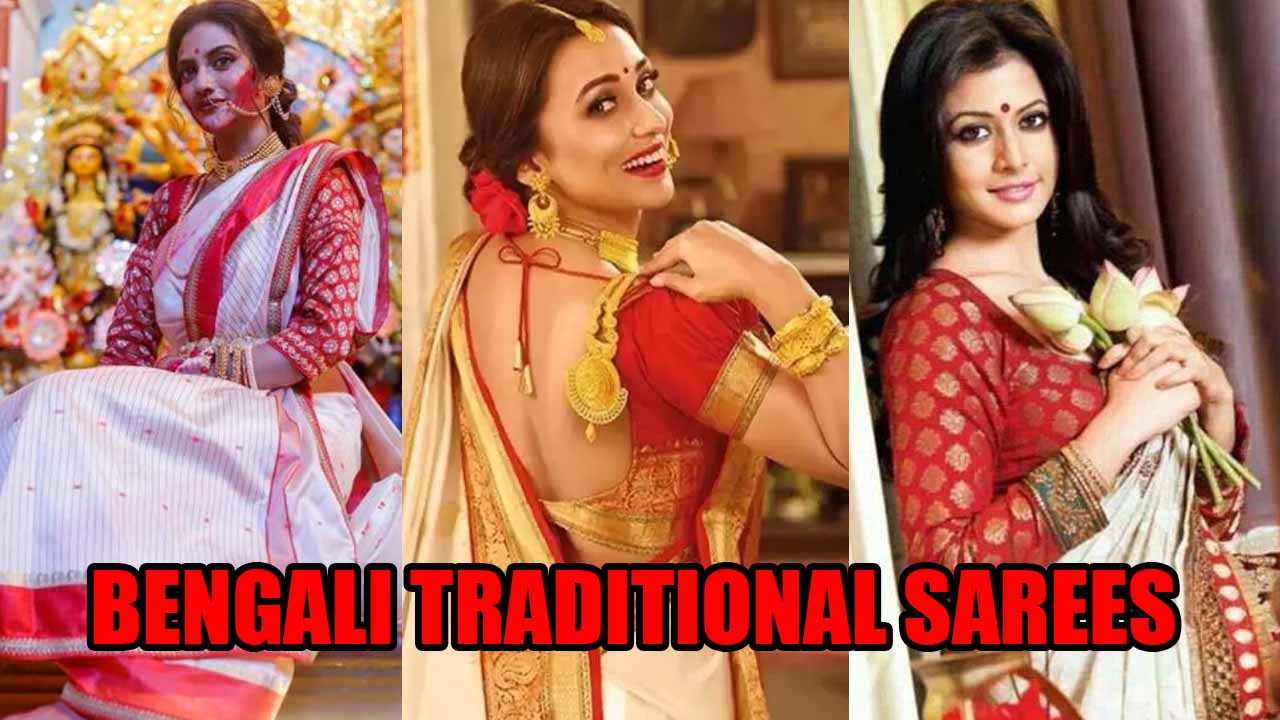 New) Bengali Red And White Saree For Durga Puja | दुर्गा पूजा साड़ी