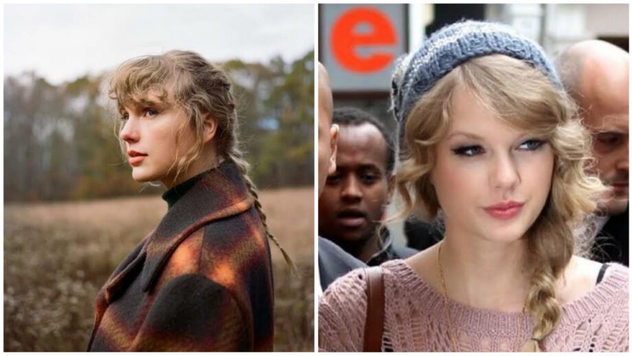 Taylor Swift Long Curly Hairstyle with Side Swept Bangs  Hairstyles Weekly   Taylor swift hair Dark blonde hair Hairstyle
