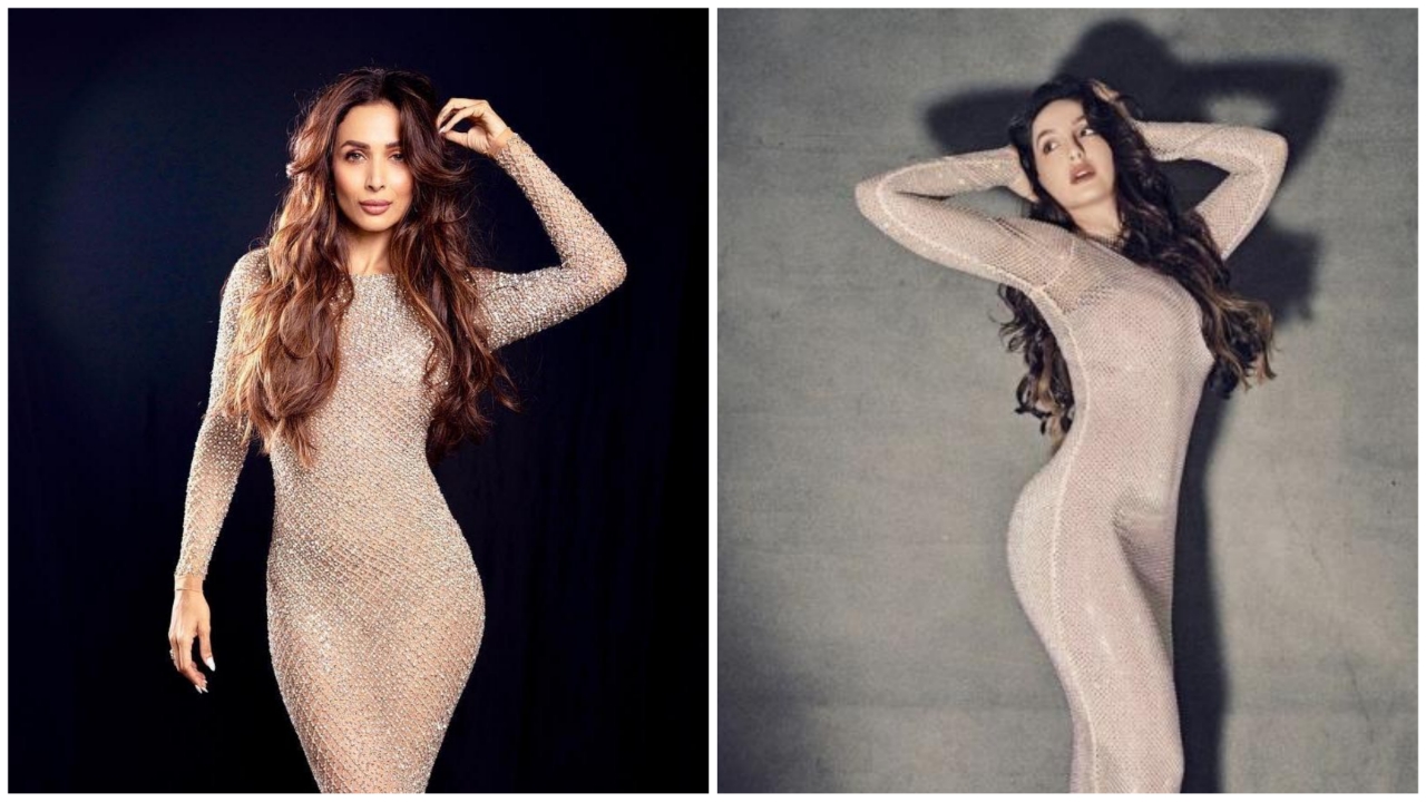 Hotties! Nora Fatehi Vs Malaika Arora: Which Diva Nailed The Shimmery Sheer  Bodycon Dress Better?