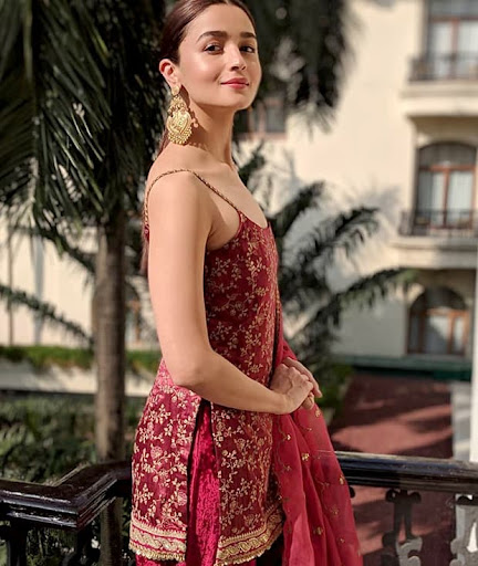 Throwing It Back To When Alia Bhatt Looked Divine In A Sabyasachi Red Sharara Style, See Exquisite Pictures That Will Make You Go Oh La La - 1
