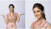 Dhvani Bhanushali Wears a New Pattern Indo-Western Dress in a Beautiful Baby Pink Colour that costs Rs. 32,500 529002