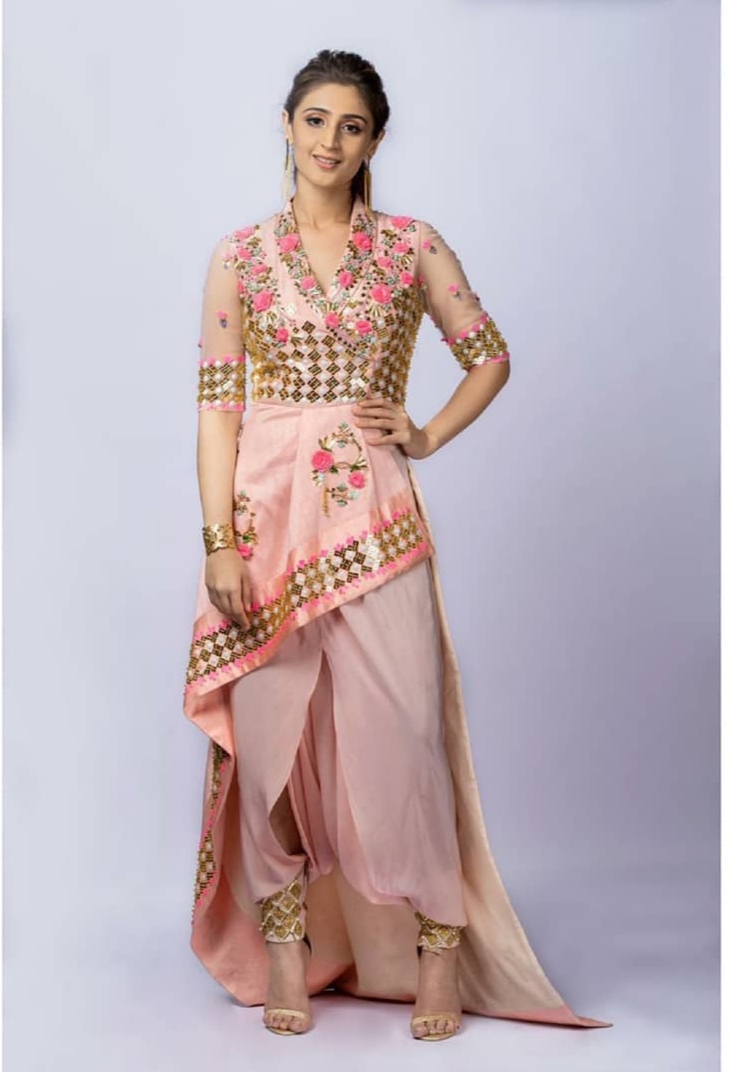 Printed Rayon Party Wear Gown With Shrug | Latest Kurti Designs