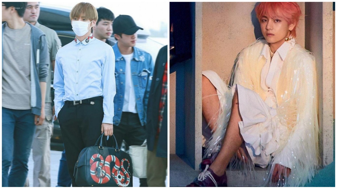 BTS V aka Kim Taehyung's Latest Airport Look in Blue Denim and