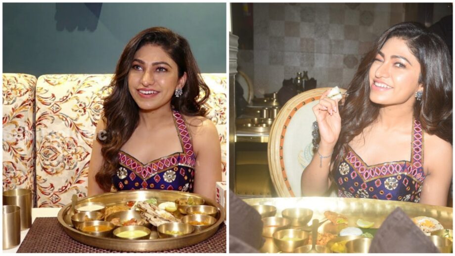 tulsi kumar enjoys a rajasthani thali at maharaja bhog whilst promoting her recent release of tere naam